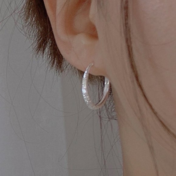 #NEW 925 Sterling Silver Round Shiny Hoop Earrings - Picture 1 of 10